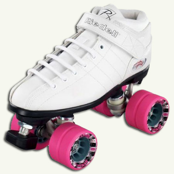 Riedell r3 vit rosa Roller Derby skridskor